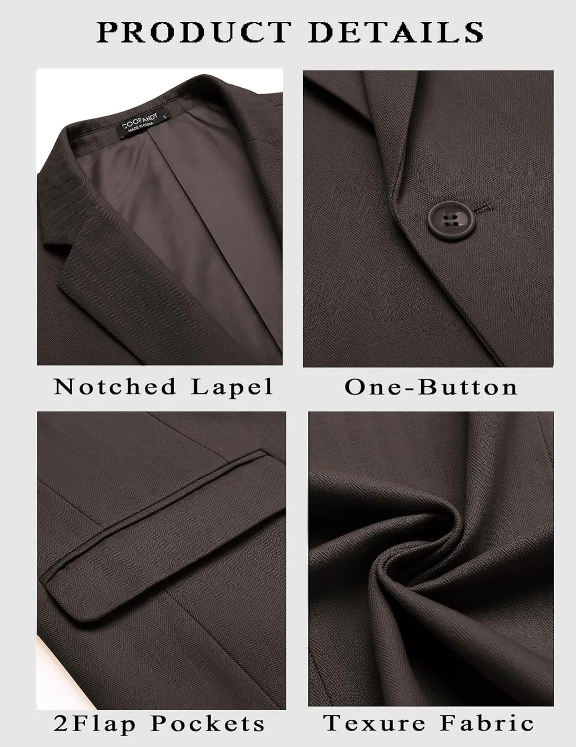 COOFANDY Mens Casual Blazer Slim Fit Sport Coats One Button Stylish Business Suit Jacket