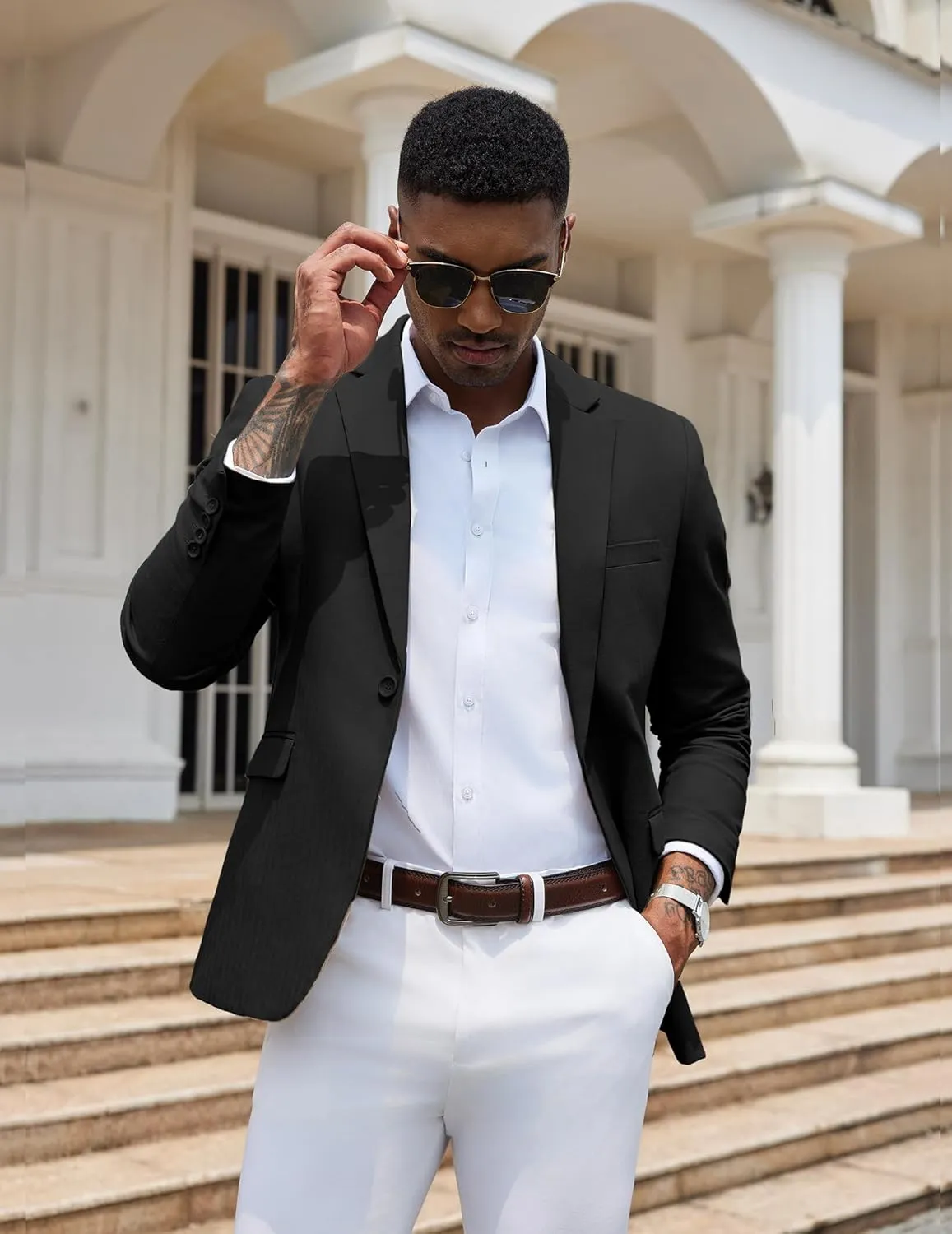 COOFANDY Mens Casual Blazer Slim Fit Sport Coats One Button Stylish Business Suit Jacket