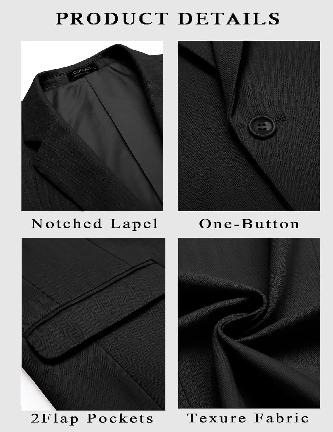 COOFANDY Mens Casual Blazer Slim Fit Sport Coats One Button Stylish Business Suit Jacket