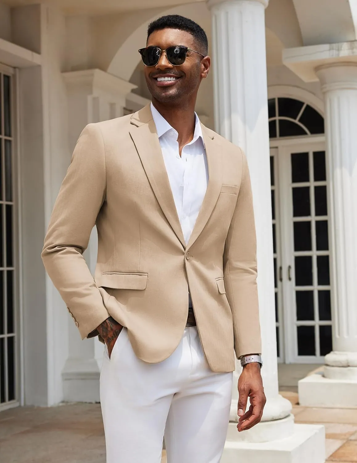 COOFANDY Mens Casual Blazer Slim Fit Sport Coats One Button Stylish Business Suit Jacket