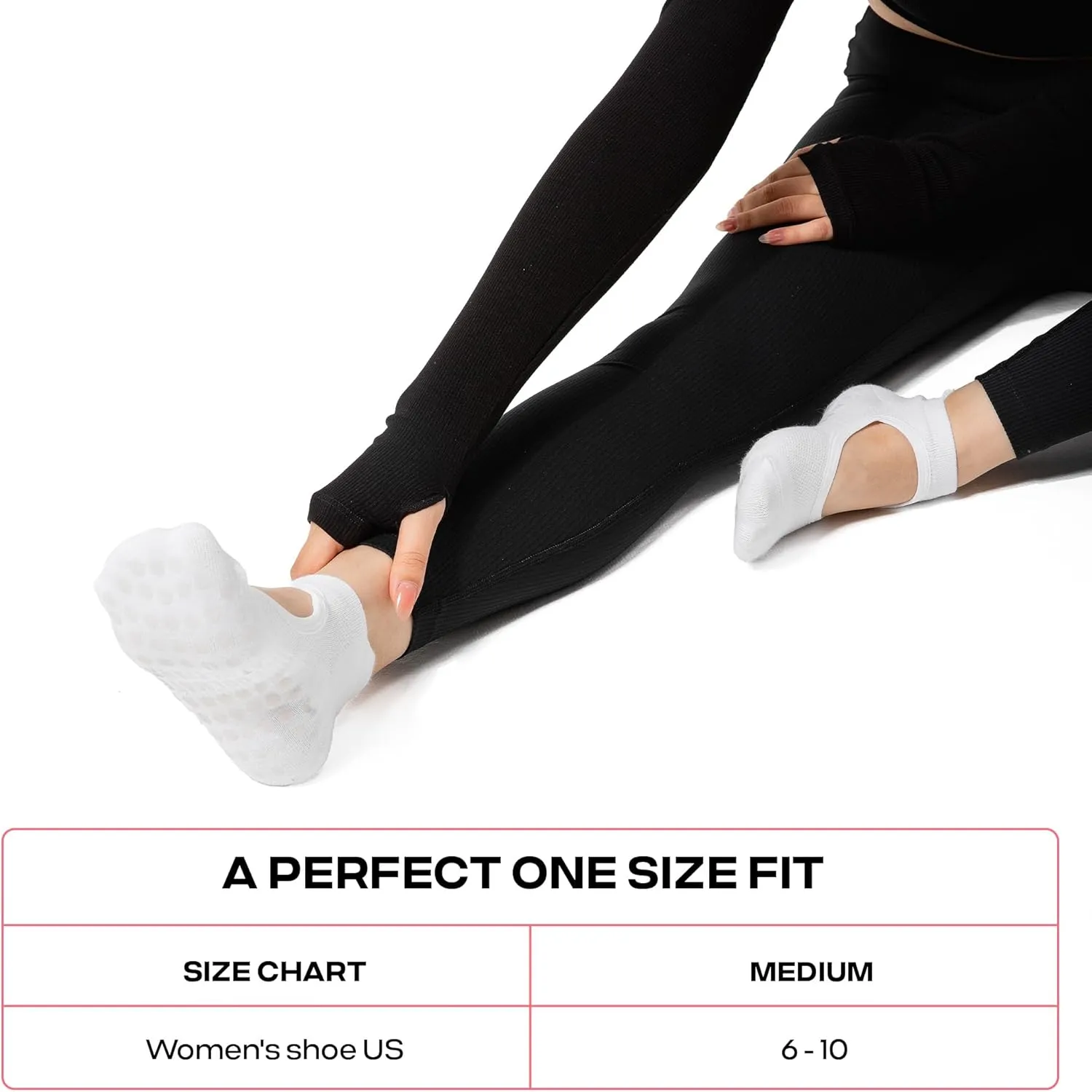 COOLMATE Pilates Socks with Grips for Women, Yoga Socks, Crew Non Slip Women for Workout, Barre, Pilates Gifts