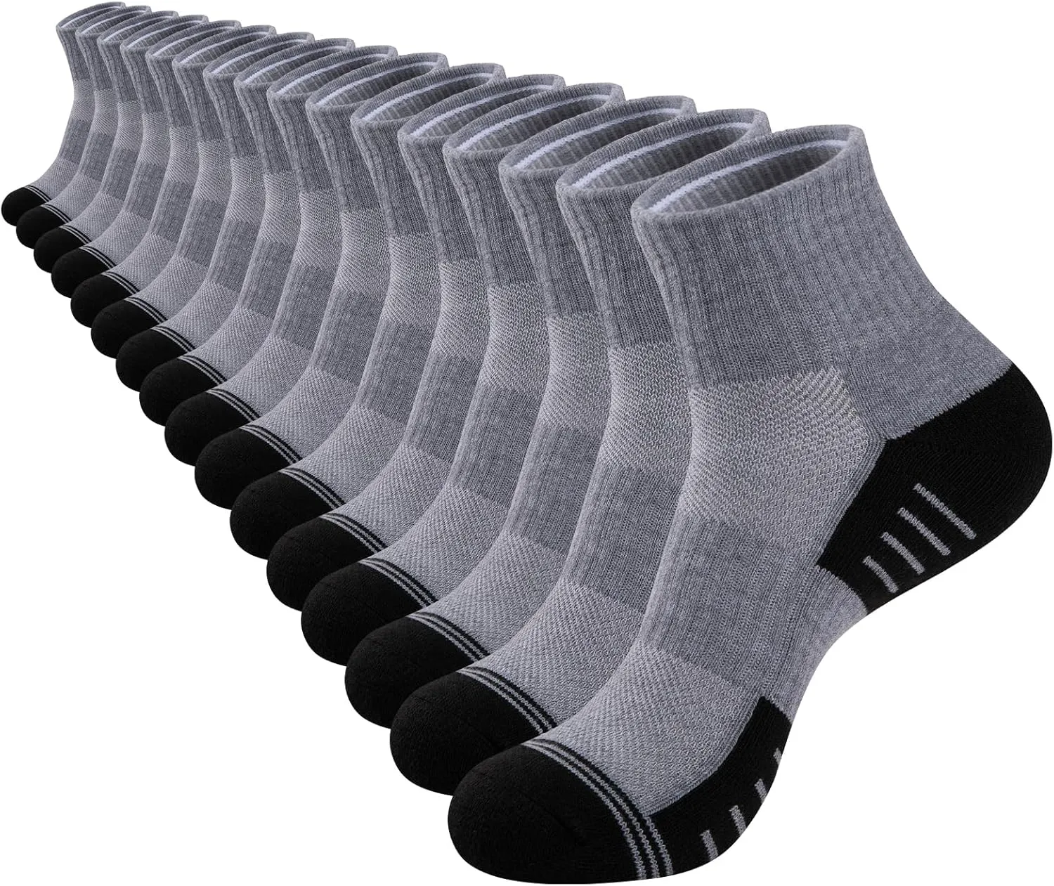 COOVAN Mens Athletic Ankle Socks Thick Cushioned Quarter Sock Sport Running Half Crew Sock 8 Pairs
