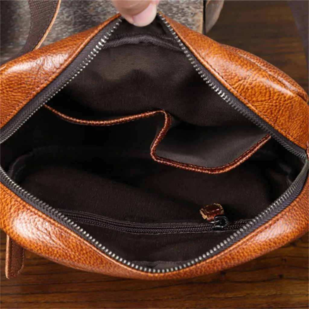 Crossbody Bag Vintage Handmade Rubbed Colour Shoulder Bag Leather Men's Bag Casual