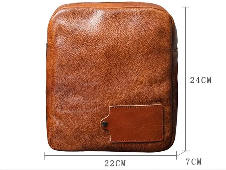 Crossbody Bag Vintage Handmade Rubbed Colour Shoulder Bag Leather Men's Bag Casual