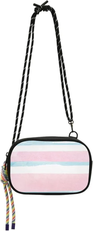 Crossbody Bag Watercolor Delicate Pink Stripes Cell Phone Purse Wallet with Credit Card Slots Multicolor Handbag with Adjustable Strap Fits Phone Keys And More