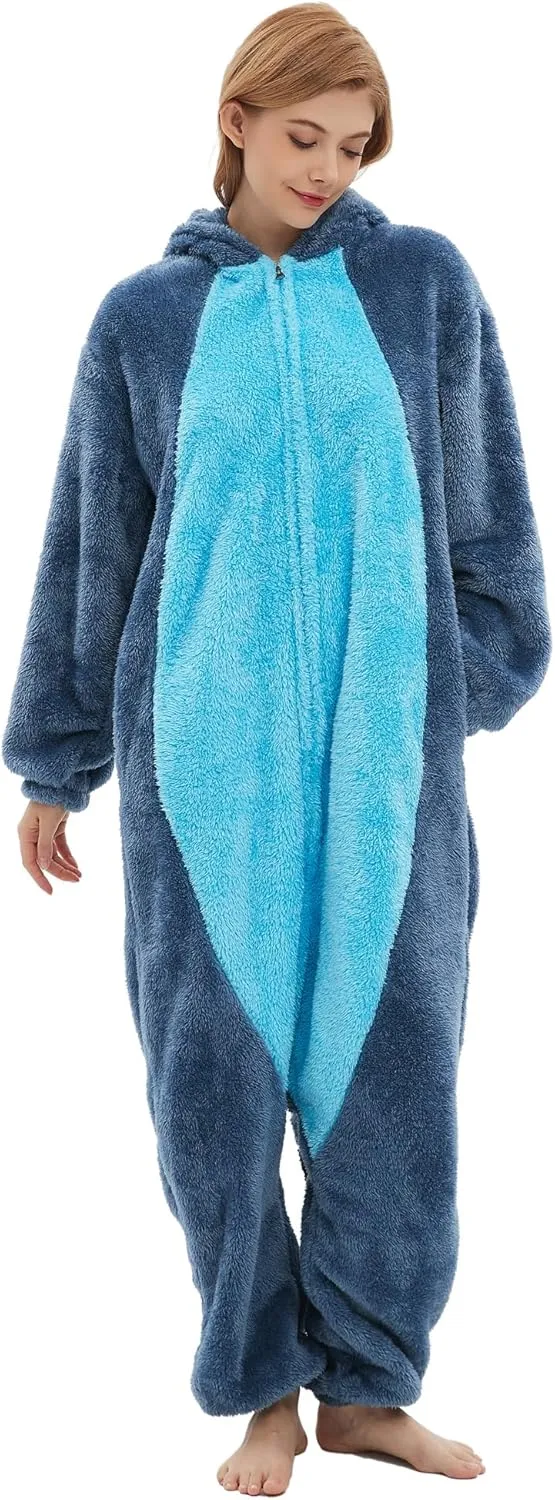 DELEY Adult Raccoon Animal Onesie Pajamas,One Piece Pajamas,Halloween Cosplay Costumes Homewear Jumpsuit