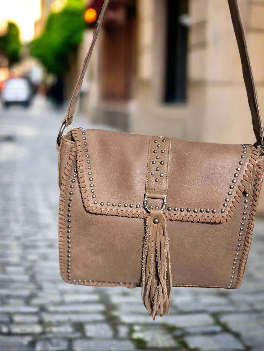 Delila Genuine Leather Western Shoulder Handbag