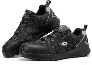 DRKA Steel Toe Shoes for Men, Breathable Lightweight Work Sneakers Safety Shoes for Men with Anti-Static