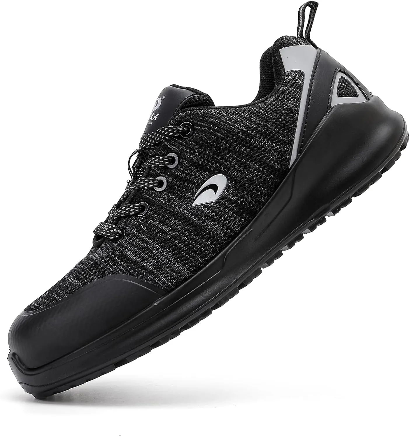 DRKA Steel Toe Shoes for Men, Breathable Lightweight Work Sneakers Safety Shoes for Men with Anti-Static