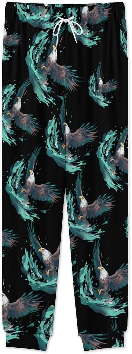 Eagle Mens Pajamas Set Long Sleeve Sleepwear Set Soft Underwear Set Loungewear