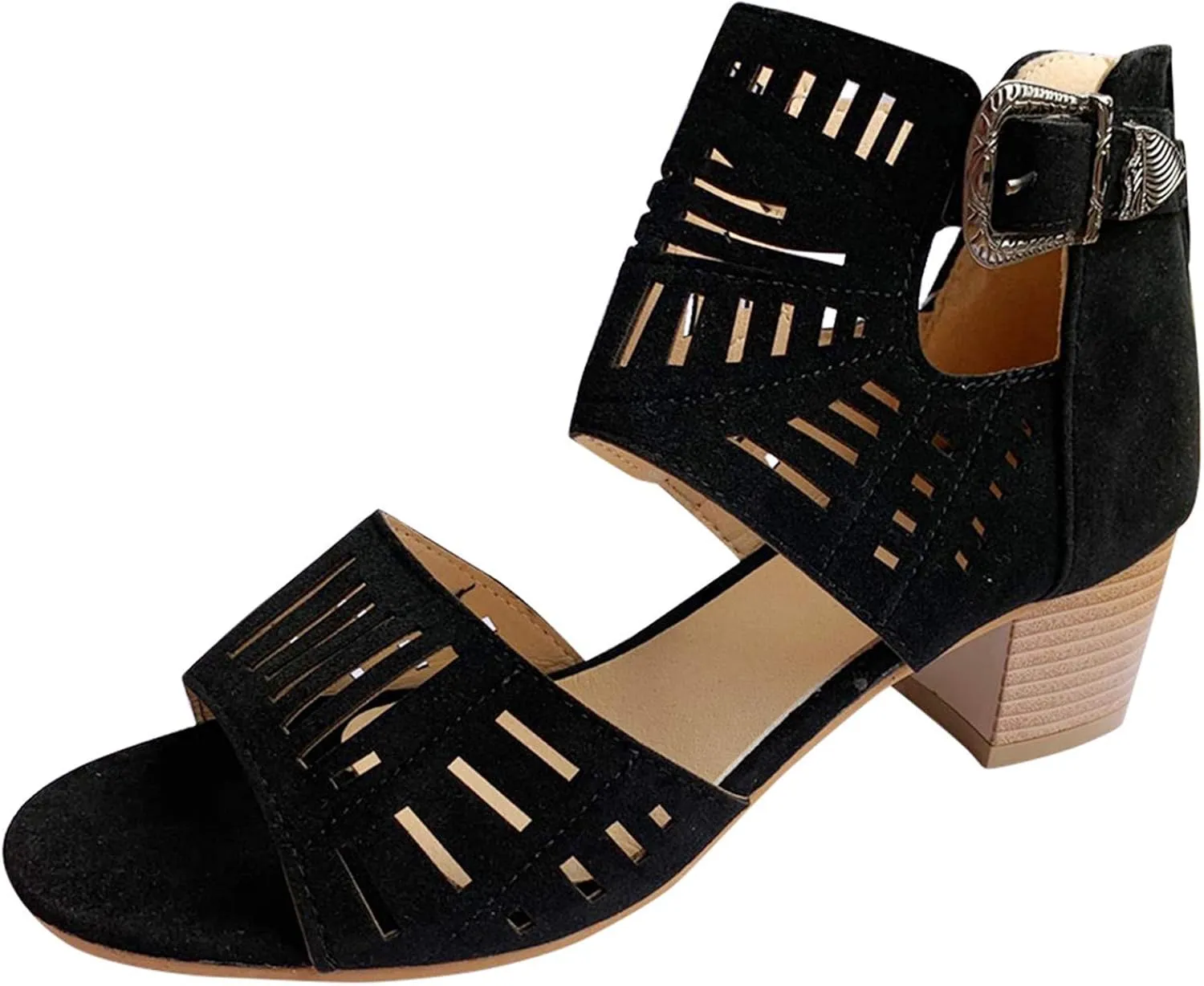 Eduavar Womens Sandals Comfortable, Sandals Women Wedge Casual Summer Breathable Heel Sandals Boots with Ankle Strap