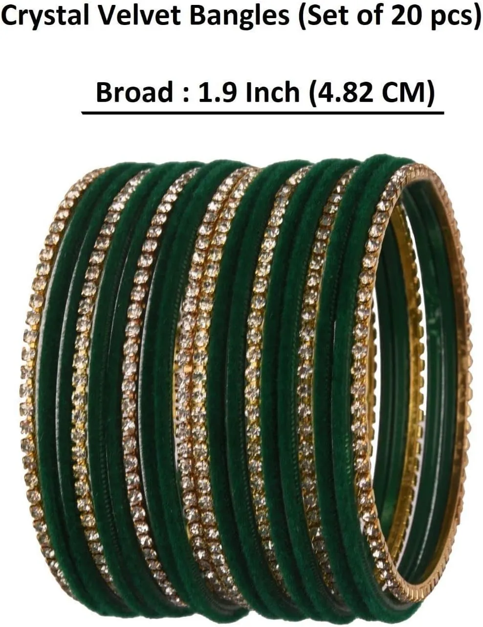 Efulgenz Indian Bangle Set - Bollywood Rhinestone CZ Crystal Velvet Bracelet Bangle Jewelry for Women