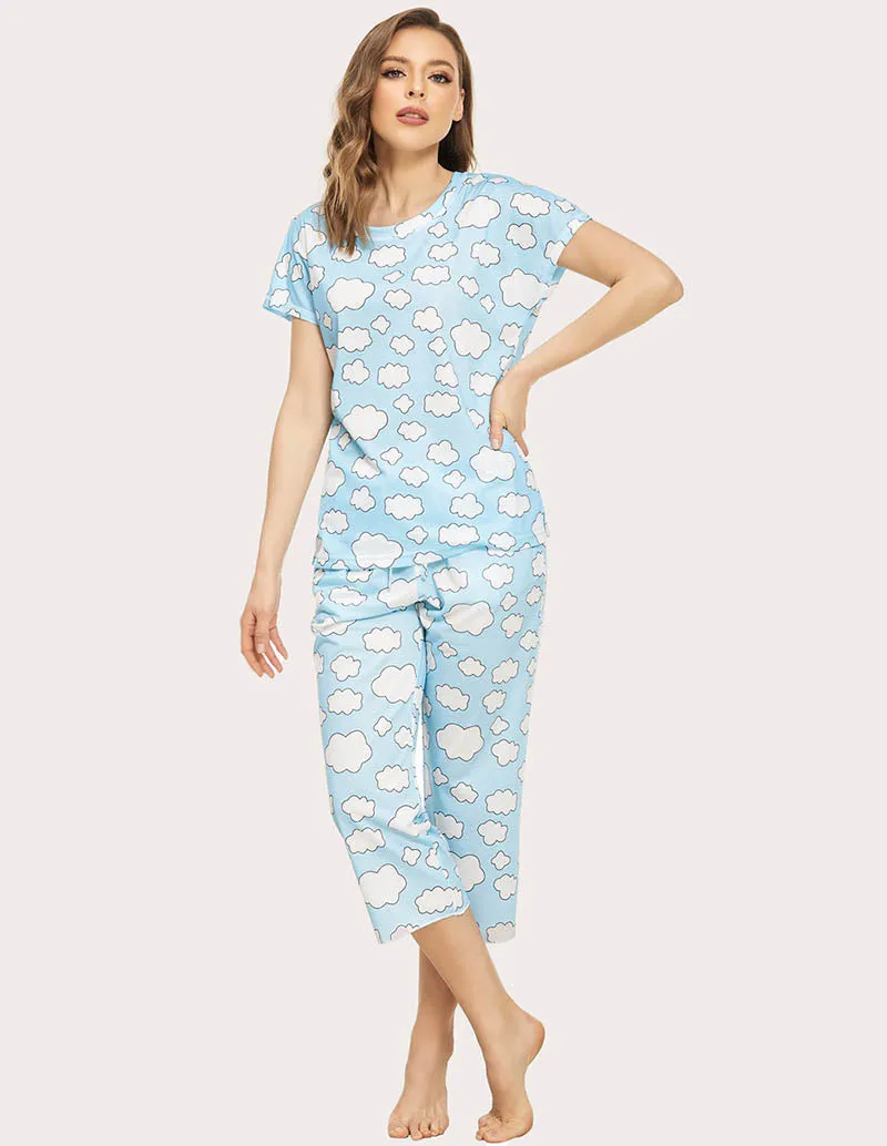 Ekouaer Cropped Pants Pajamas Set (US Only)
