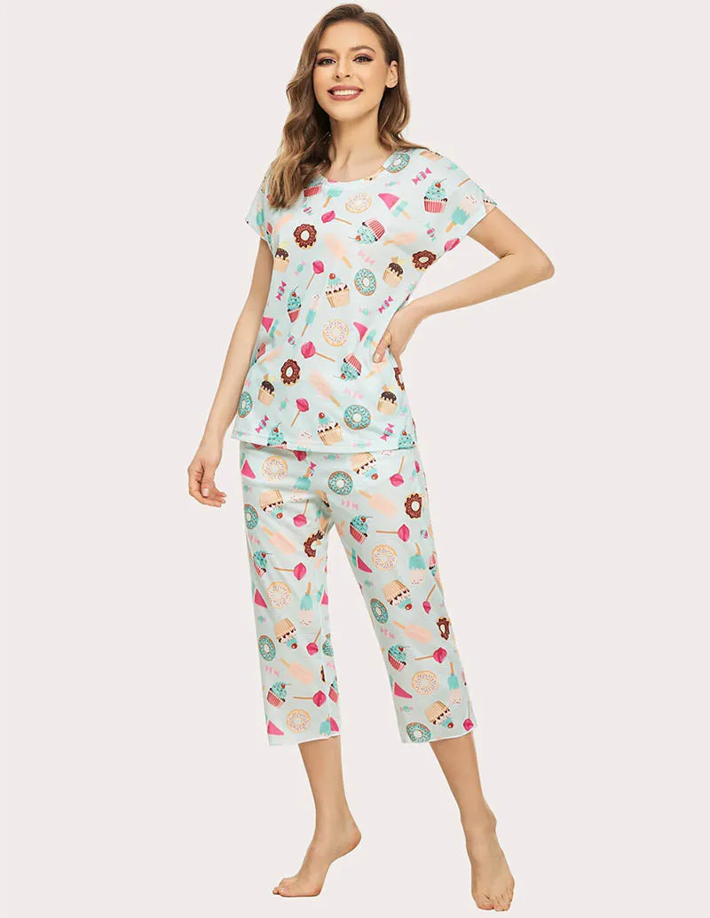 Ekouaer Cropped Pants Pajamas Set (US Only)