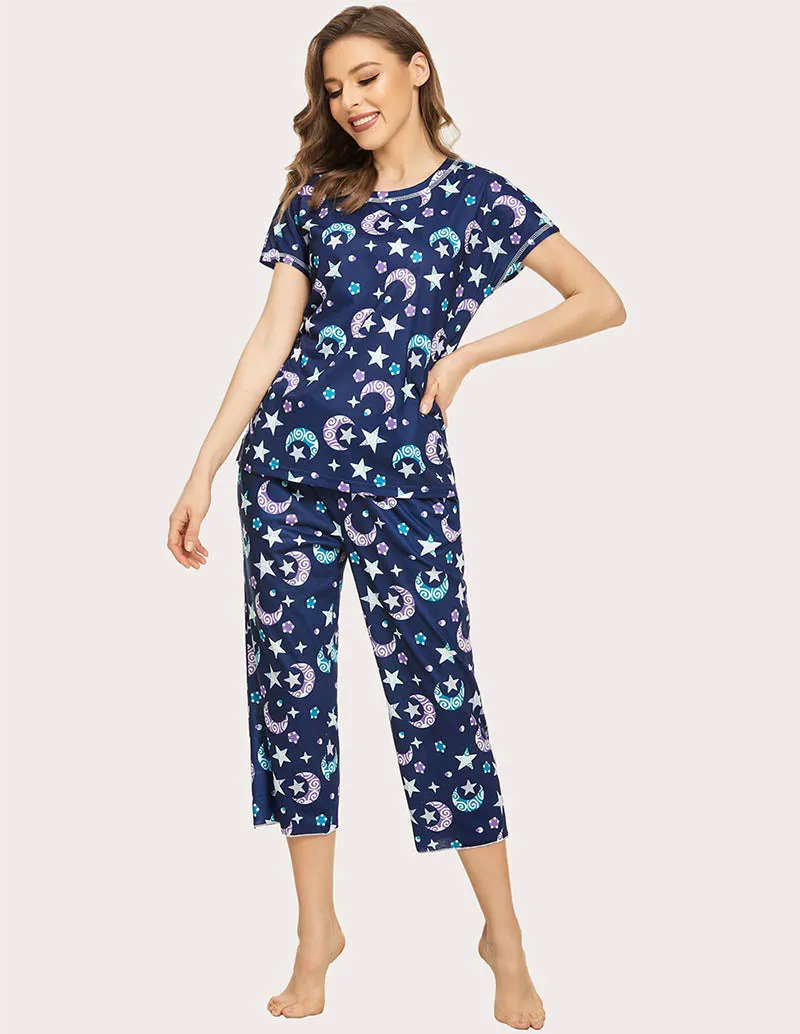 Ekouaer Cropped Pants Pajamas Set (US Only)