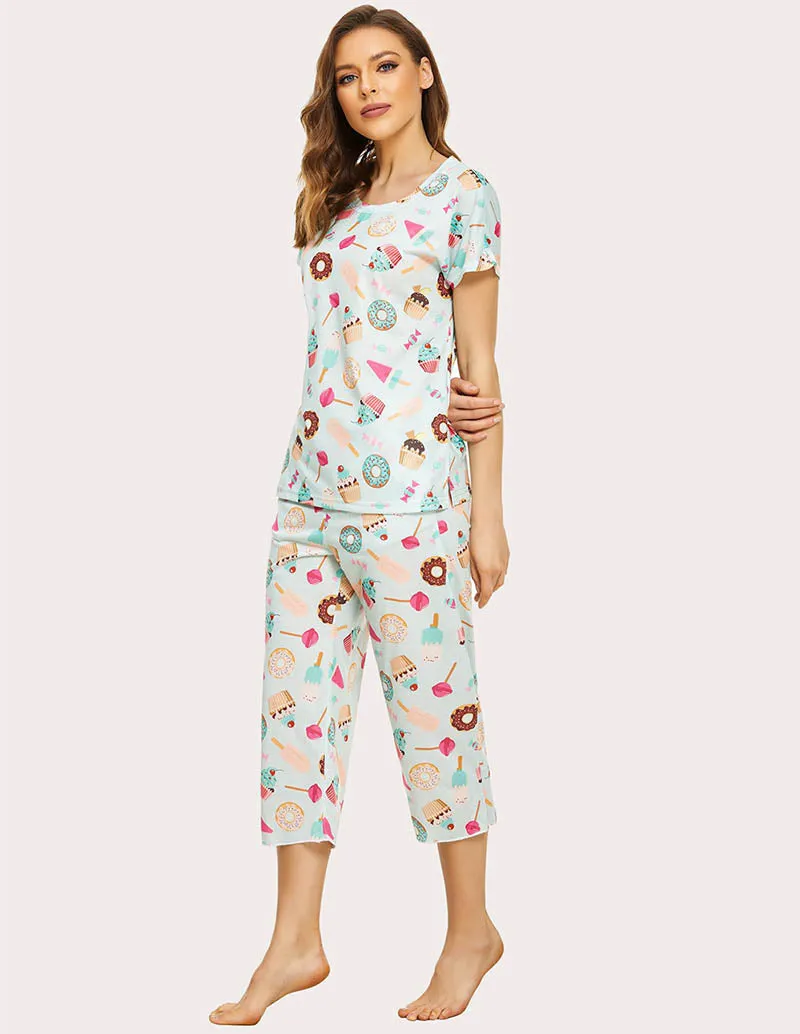 Ekouaer Cropped Pants Pajamas Set (US Only)