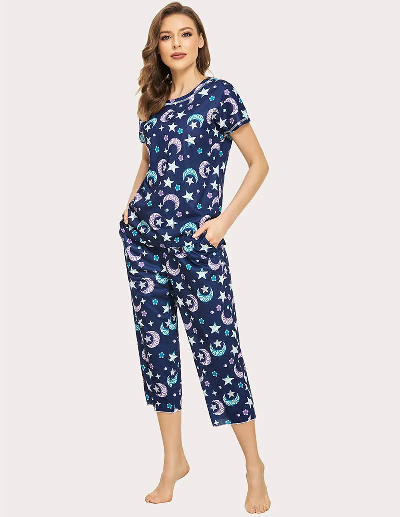 Ekouaer Cropped Pants Pajamas Set (US Only)