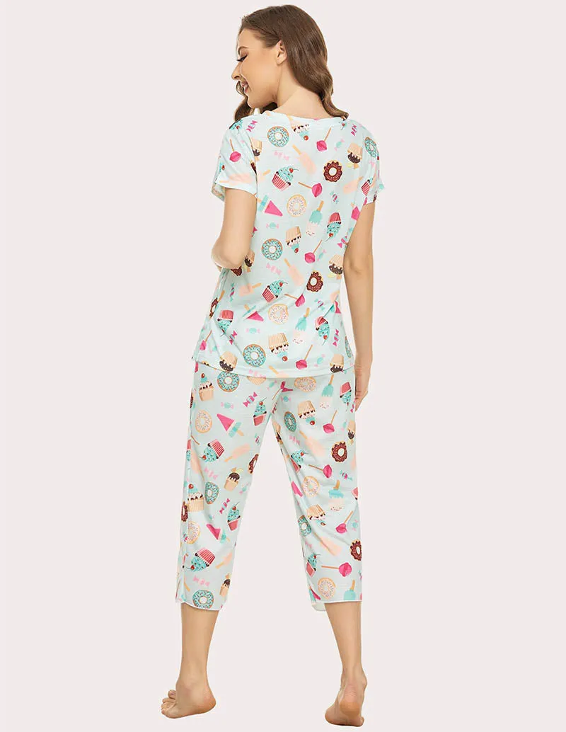 Ekouaer Cropped Pants Pajamas Set (US Only)