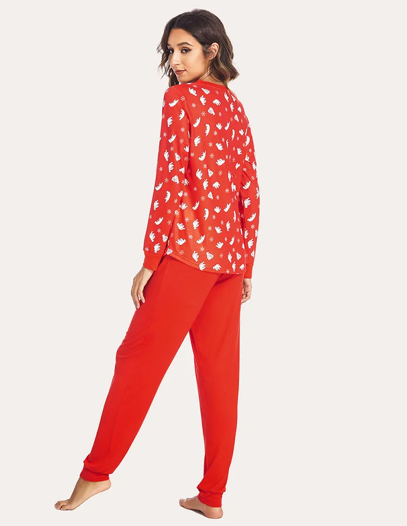 Ekouaer Henley Tops Pants Pajama Set (US Only)