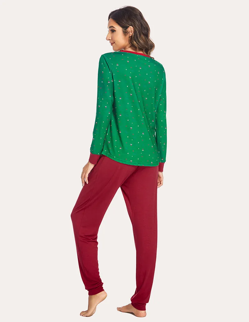 Ekouaer Henley Tops Pants Pajama Set (US Only)