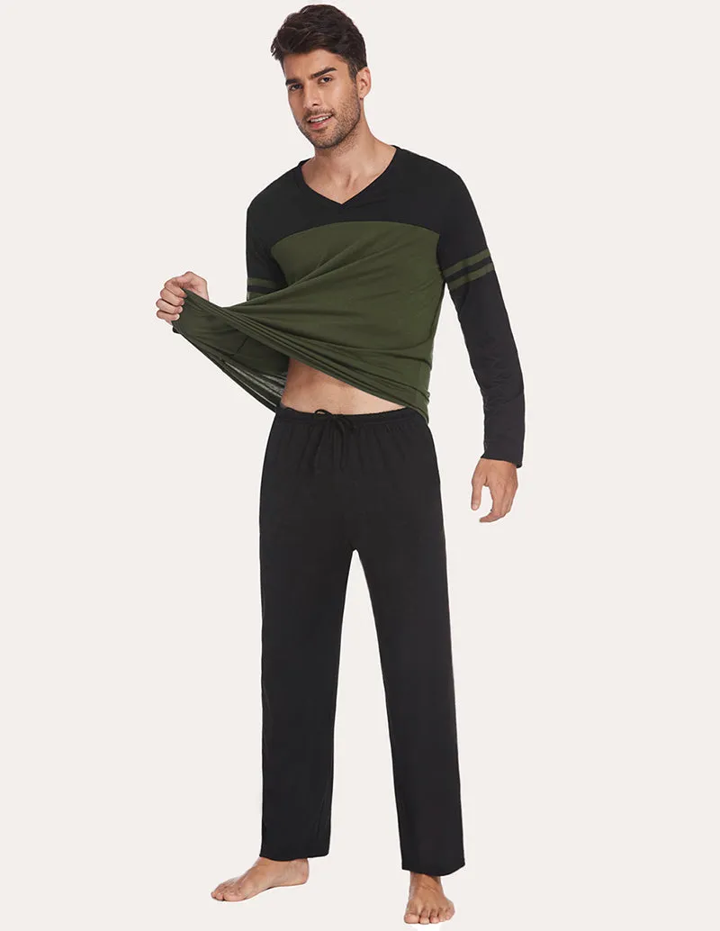 Ekouaer Men Two Piece Pajamas Set (US Only)