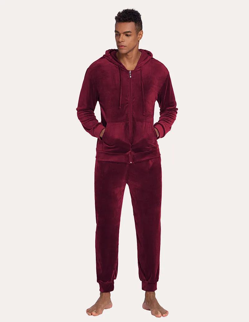 Ekouaer Men Velvet Tracksuit Set (US Only)