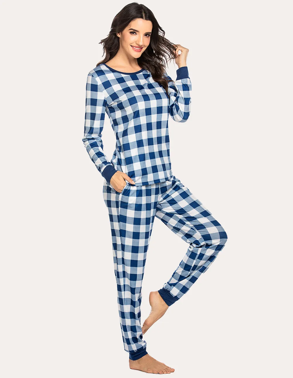 Ekouaer Plaids Pajamas Set (US Only)
