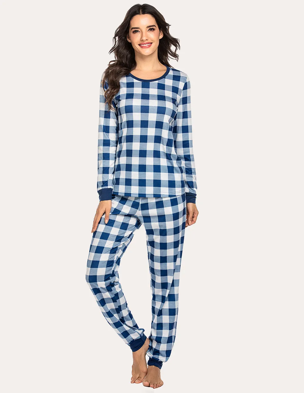 Ekouaer Plaids Pajamas Set (US Only)