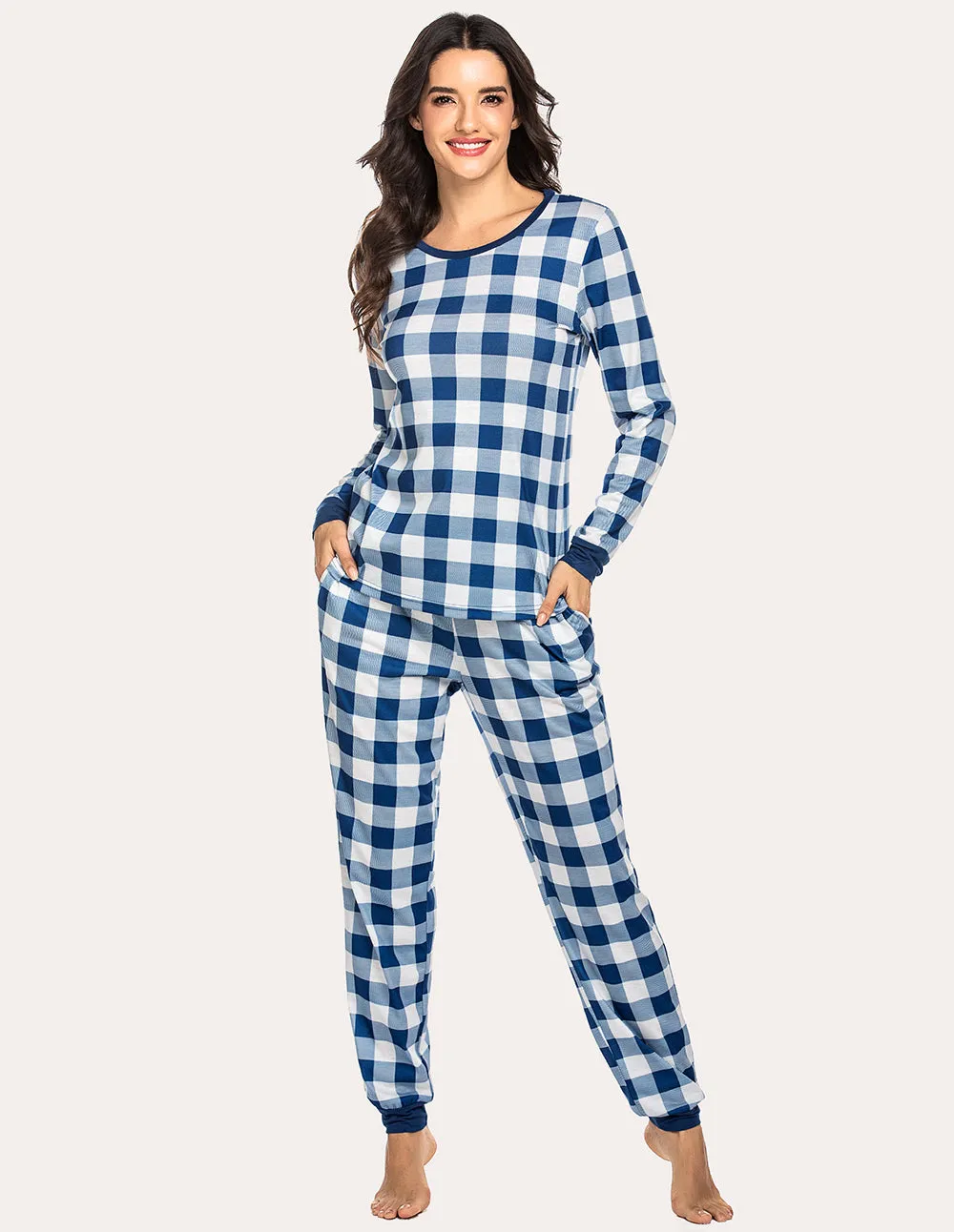 Ekouaer Plaids Pajamas Set (US Only)