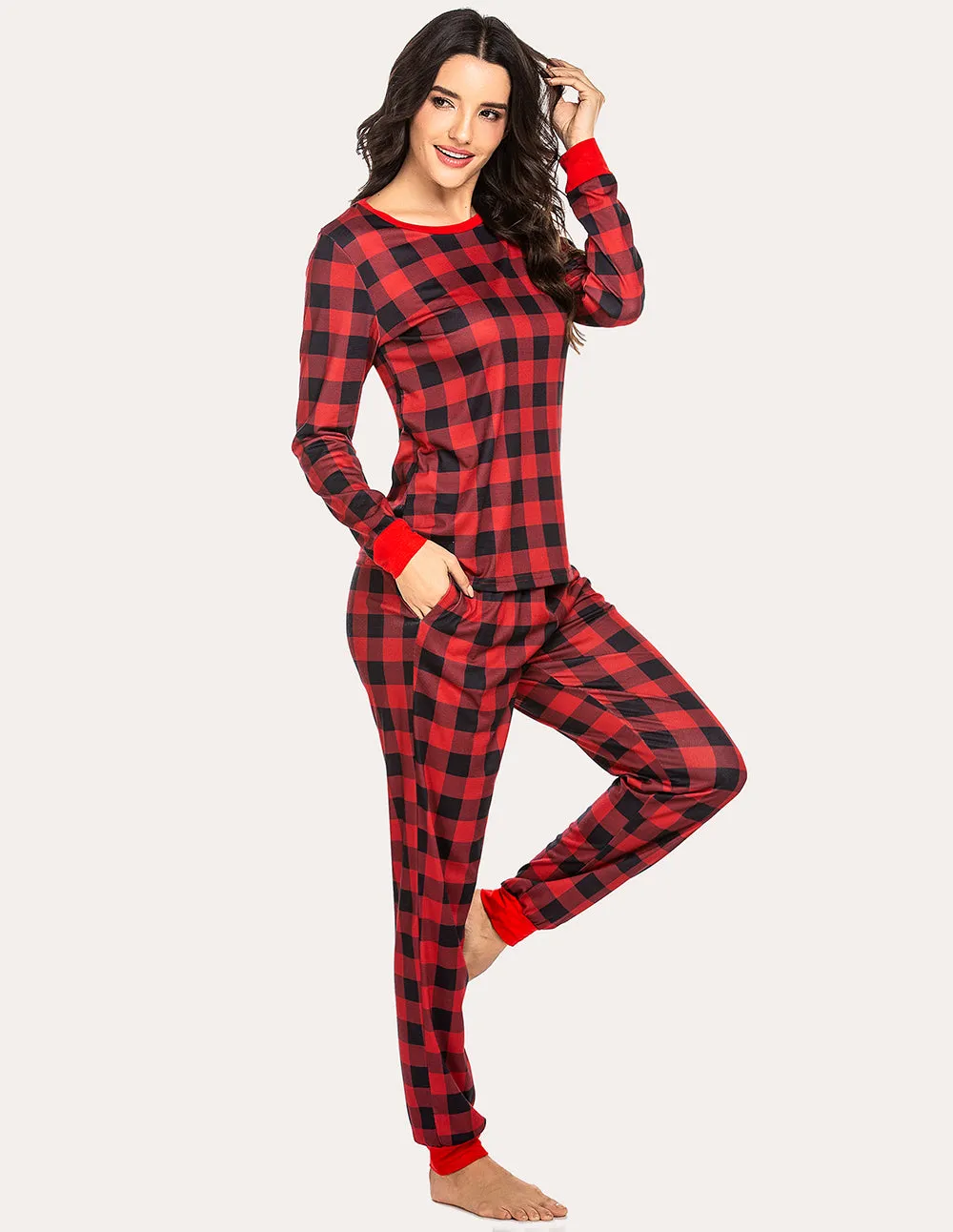 Ekouaer Plaids Pajamas Set (US Only)