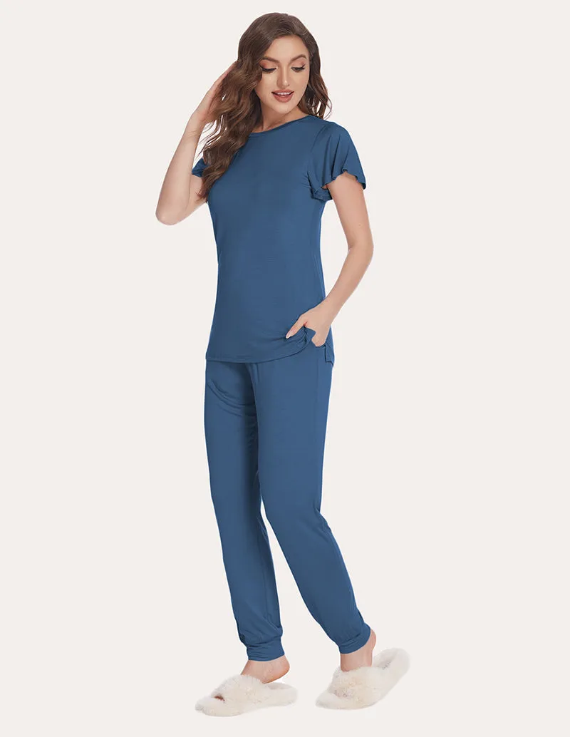 Ekouaer Solid Color Pajama Set (US Only)