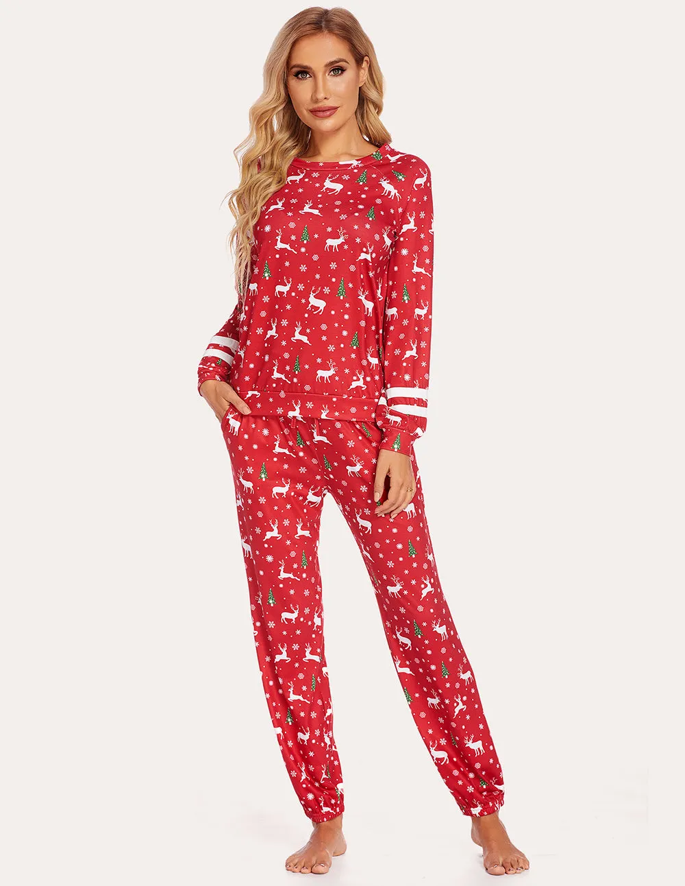 Ekouaer Striped Long Sleeve Parent-Child Pajamas Set (US Only)