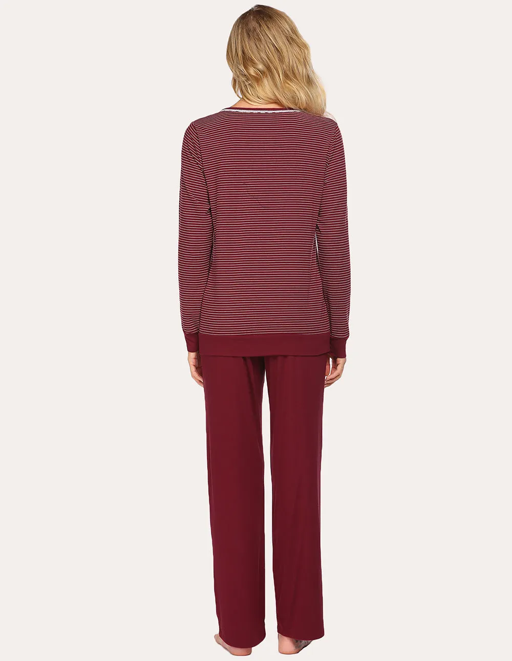 Ekouaer Striped Top Long Pants Pajamas Set (US Only)