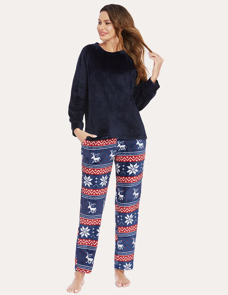 Ekouaer Super Soft Warm Fleece Pajama Set (US Only)