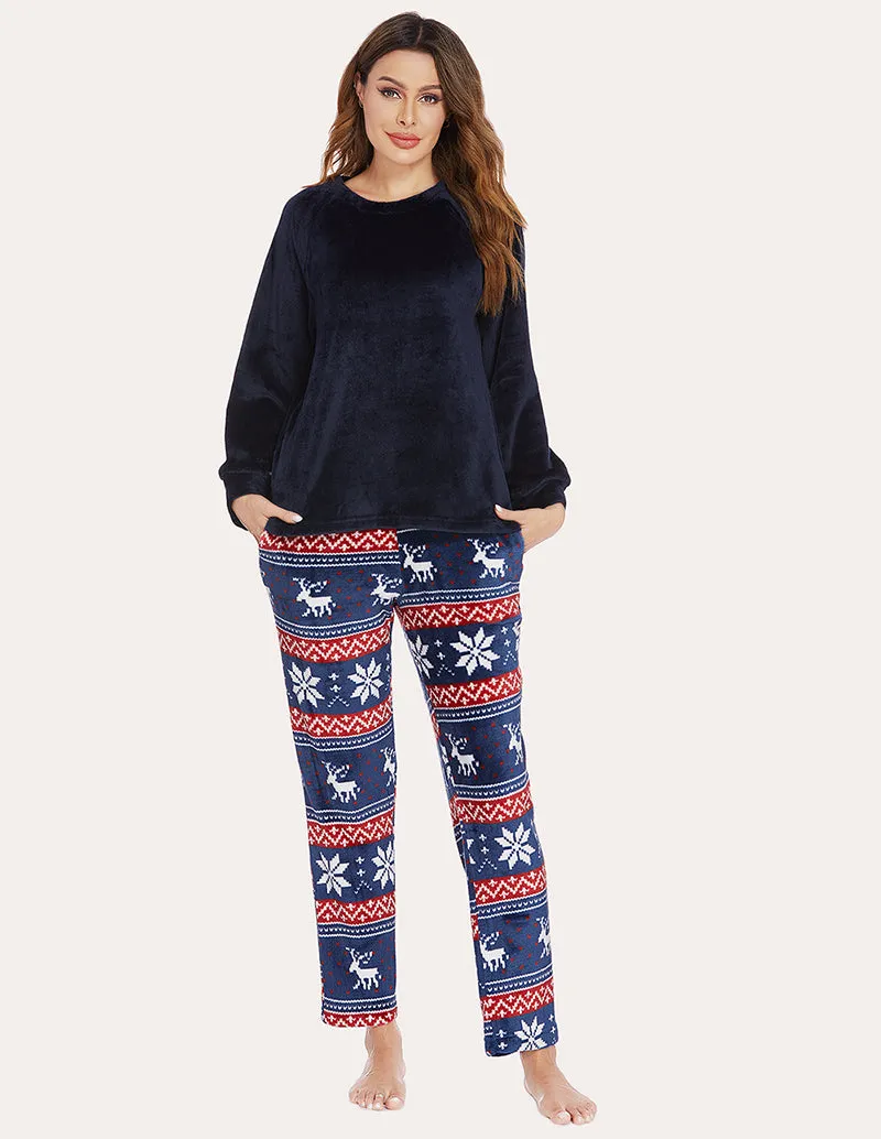 Ekouaer Super Soft Warm Fleece Pajama Set (US Only)