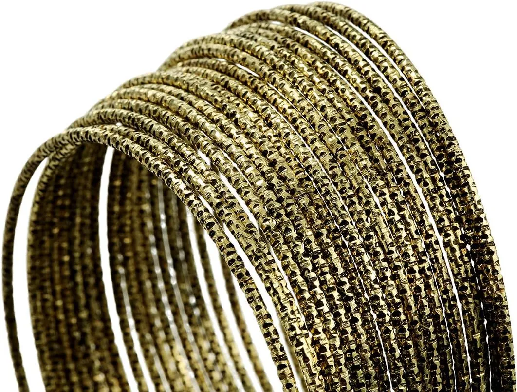 Ensoul Metal Aztec African Indian Vintage Multi Basic Women Bangles Bracelets Set of 18/2.68" Dia.