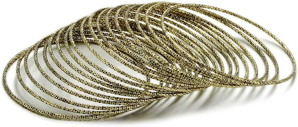 Ensoul Metal Aztec African Indian Vintage Multi Basic Women Bangles Bracelets Set of 18/2.68" Dia.