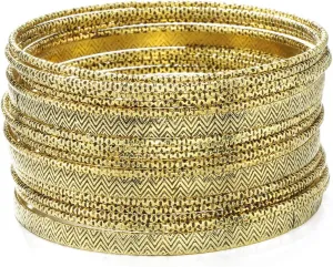 Ensoul Multiple Textured Metal Bracelets & Bangles Set for Women 18Pcs/Set
