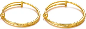 Ethlyn 2pcs/lot 18K Gold Plated Mini Size Bracelets for little Girls Boys Bangles Birthday Party Gifts (B154)
