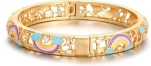 Ethlyn Gifts for girls Gold Plated Colorful Openable Kids Baby Girls Bangles Bracelets Birthday Christmas Gifts for 2years 4 years 5 years old girls
