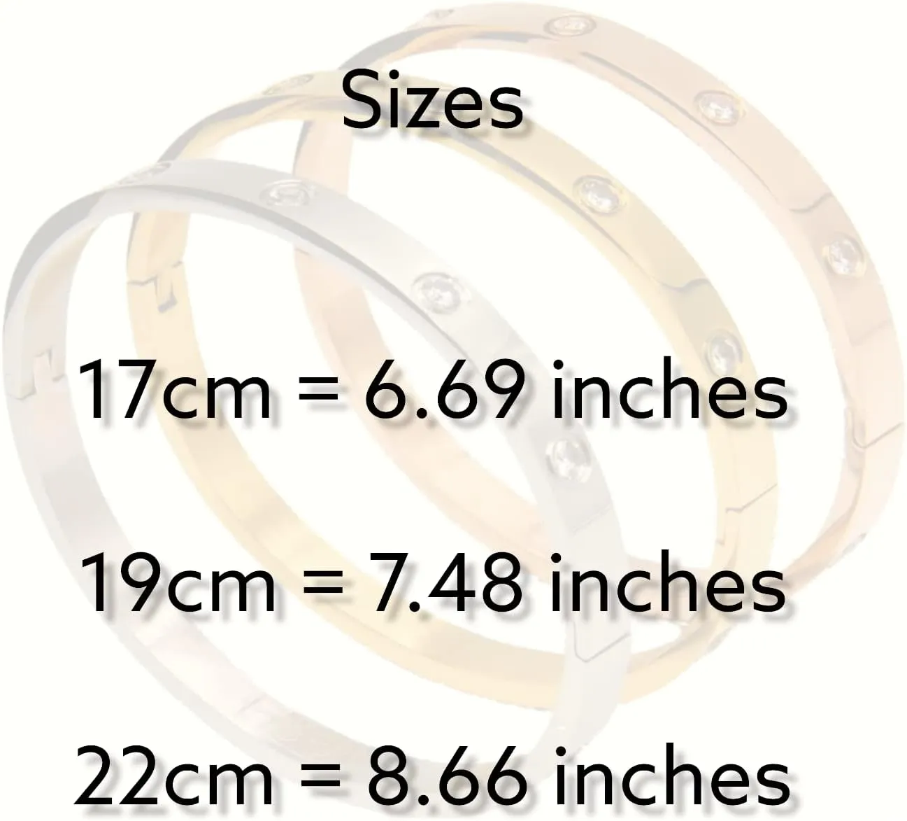 Exquisite Bracelet Bangles Gift Box, 1 Silver, 1 Gold, 1 Rose Gold, Friendship Jewelry for Women, Stainless Steel Hinged Bracelet with Row of Select Cubic Zirconias