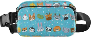 Fanny Pack Crossbody Bags for Women Men Cartoon Animal Masks Belt Bag Waterproof Fashion Waist Packs Unisex with Adjustable Strap for Running Workout Travel Hiking Cycling