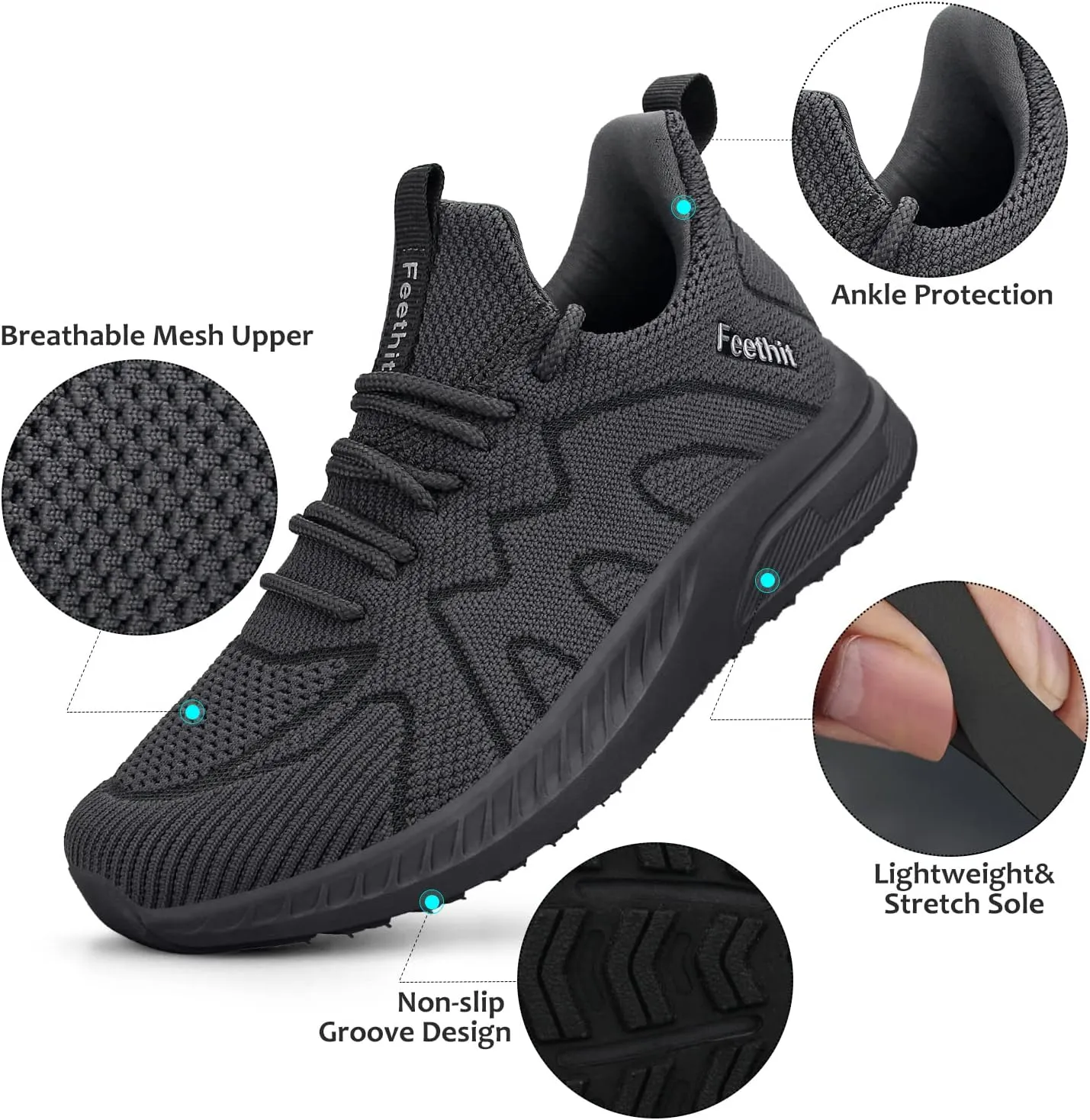 Feethit Women's Running Shoes Lightweight Breathable Walking Sneakers Non-Slip Tennis Gym Workout Athletic Shoes