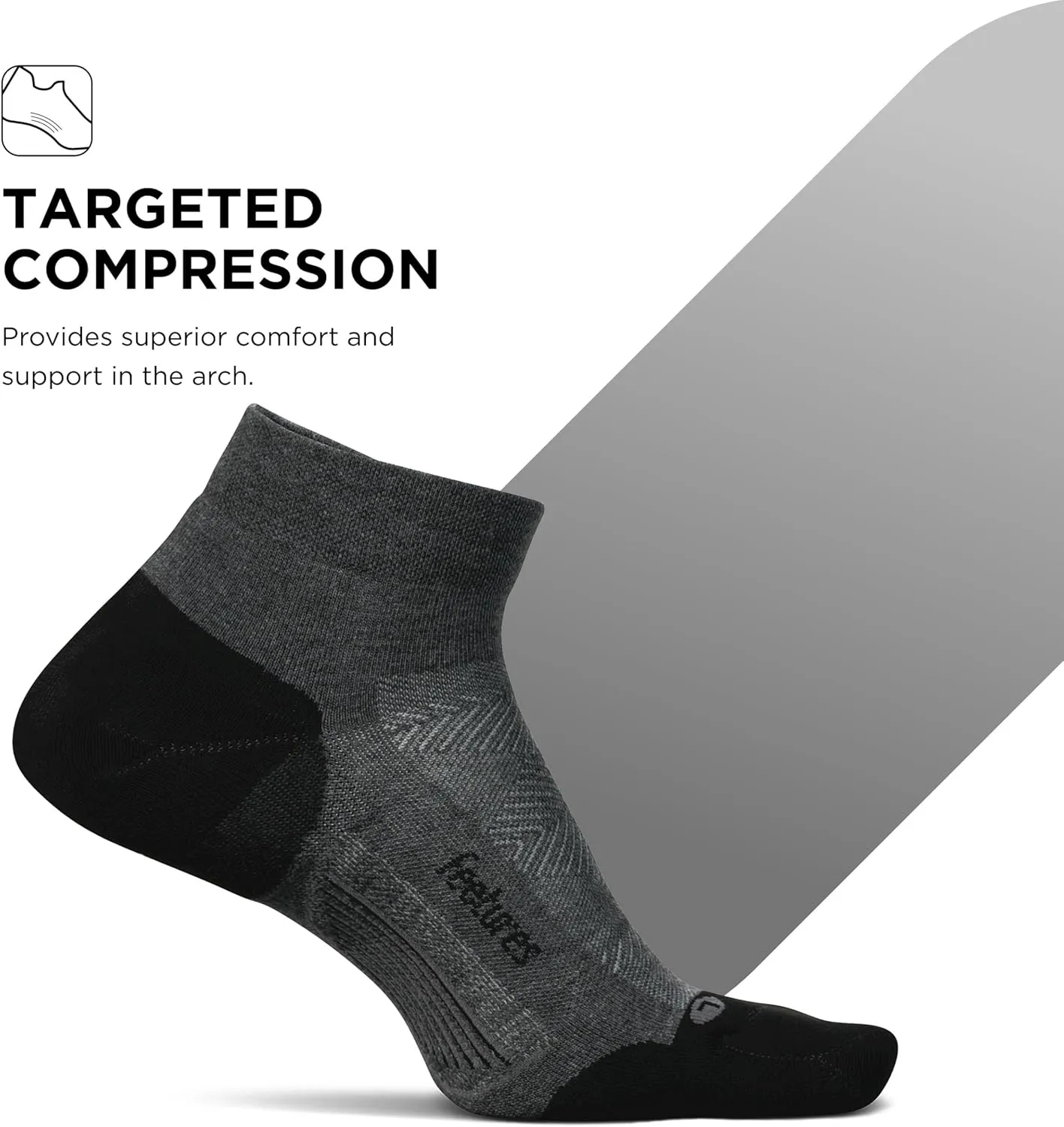 Feetures Elite Max Cushion Low Cut - Athletic Running Sock - Sport Sock with Targeted Compression - (1 Pair)