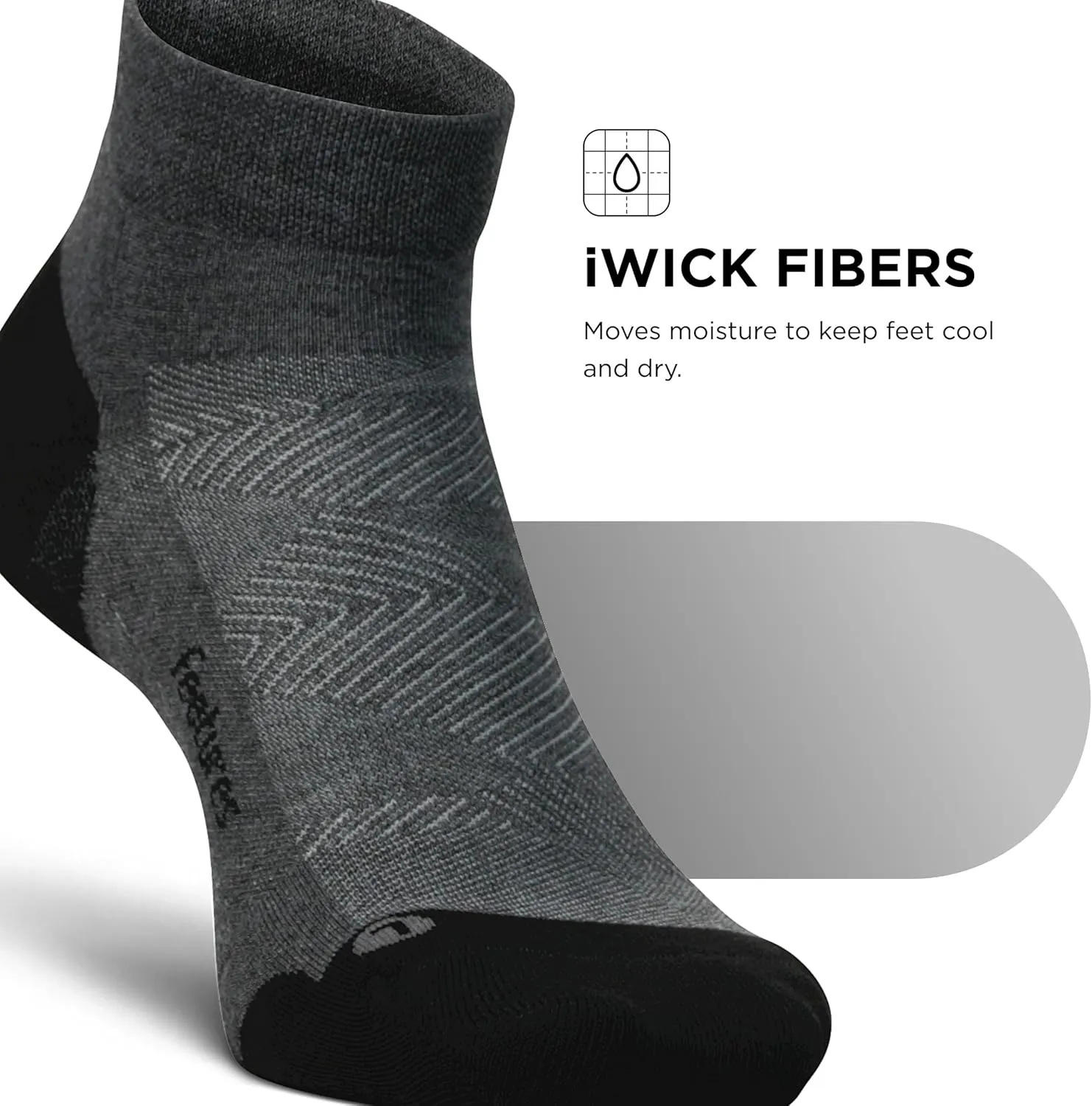 Feetures Elite Max Cushion Low Cut - Athletic Running Sock - Sport Sock with Targeted Compression - (1 Pair)