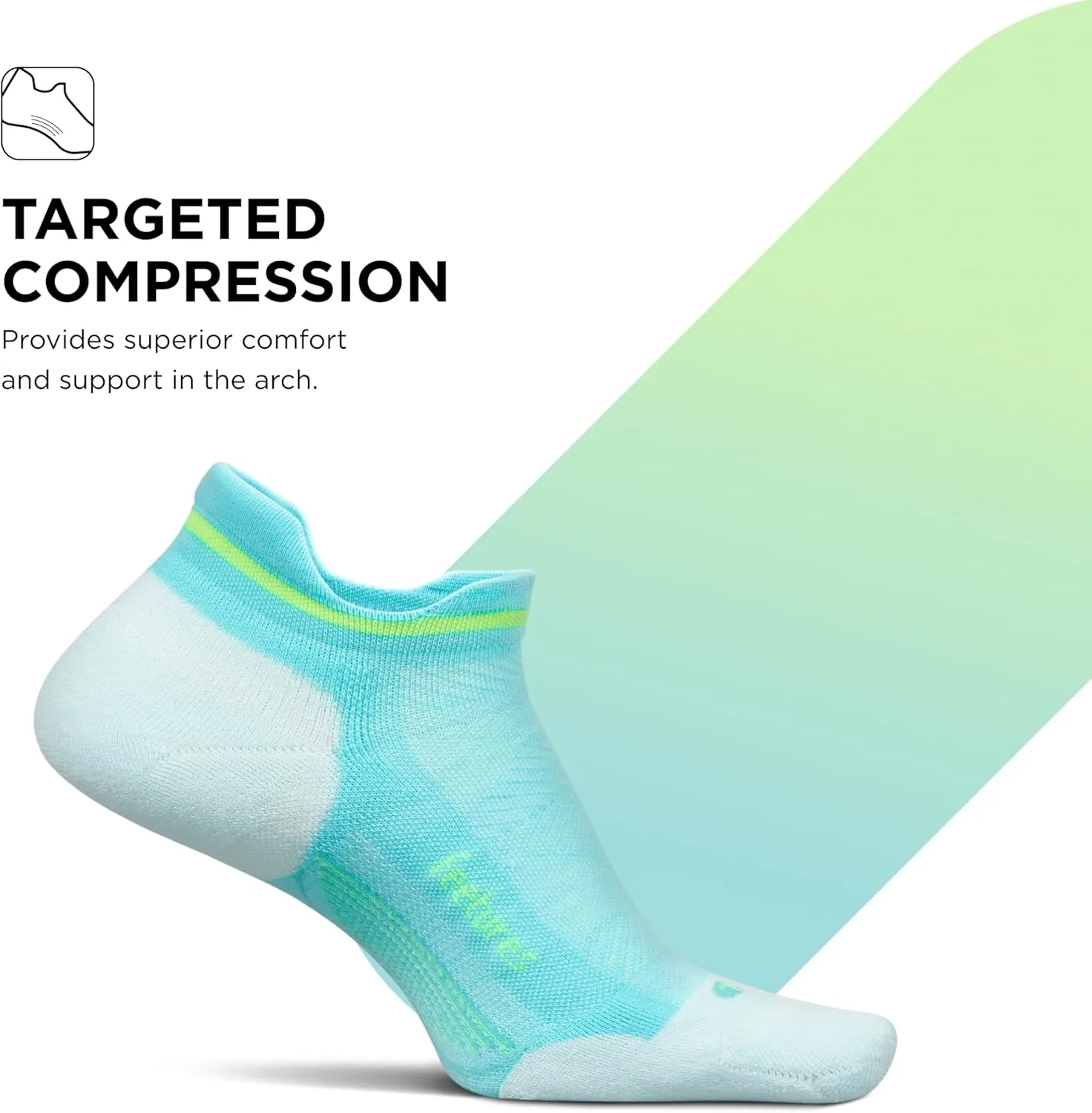 Feetures Elite Max Cushion No Show Tab Ankle Socks - Sport Sock with Targeted Compression