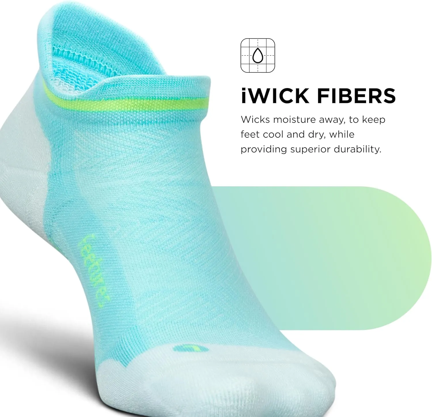 Feetures Elite Max Cushion No Show Tab Ankle Socks - Sport Sock with Targeted Compression