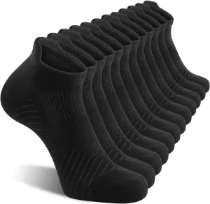 FITRELL 6 Pack Men's Athletic Running Ankle Socks Cushioned Wicking Anti-Blister Breathable Low Cut Tab Sport Socks