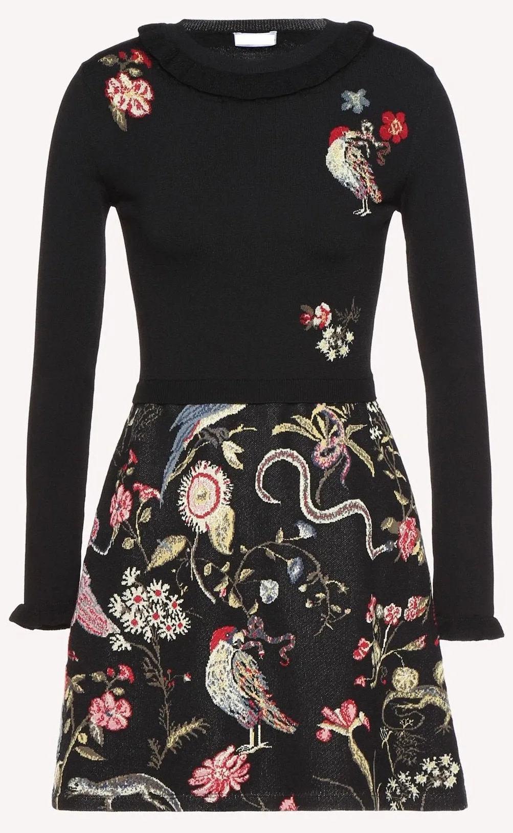 Flora and Fauna Intarsia Knit Dress