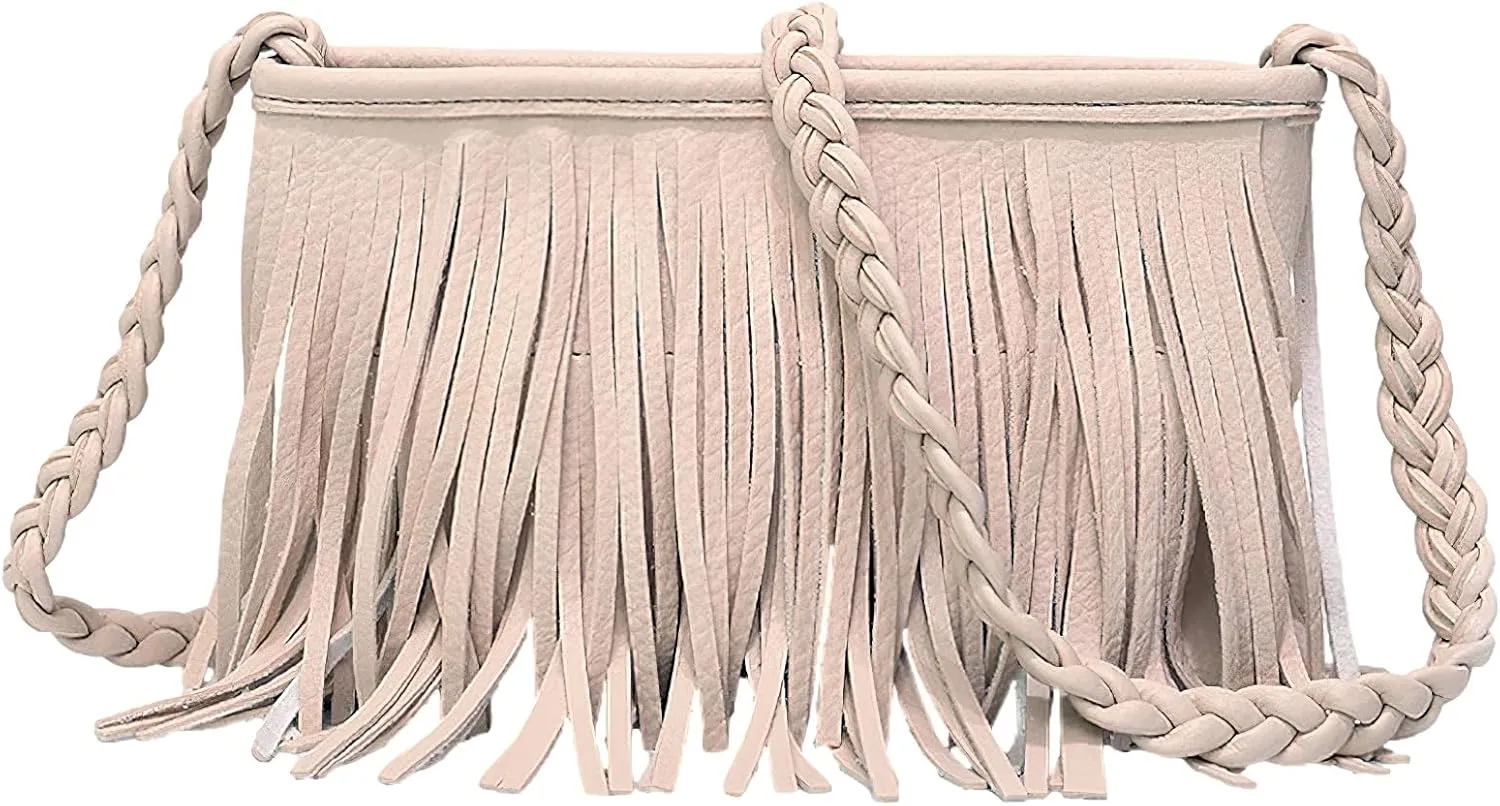 Fringe Crossbody Purse for Women Tassel Messenger Bag Leather Hobo Shoulder Bag Womens Sling Bag
